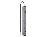 USB-хаб REAL-EL CQ-1000 USB3.0х3/USB-C/HDMI/VGA/RJ45/SD/TF/3.5 mm audio, 0.4m, Space Grey (EL123110005)