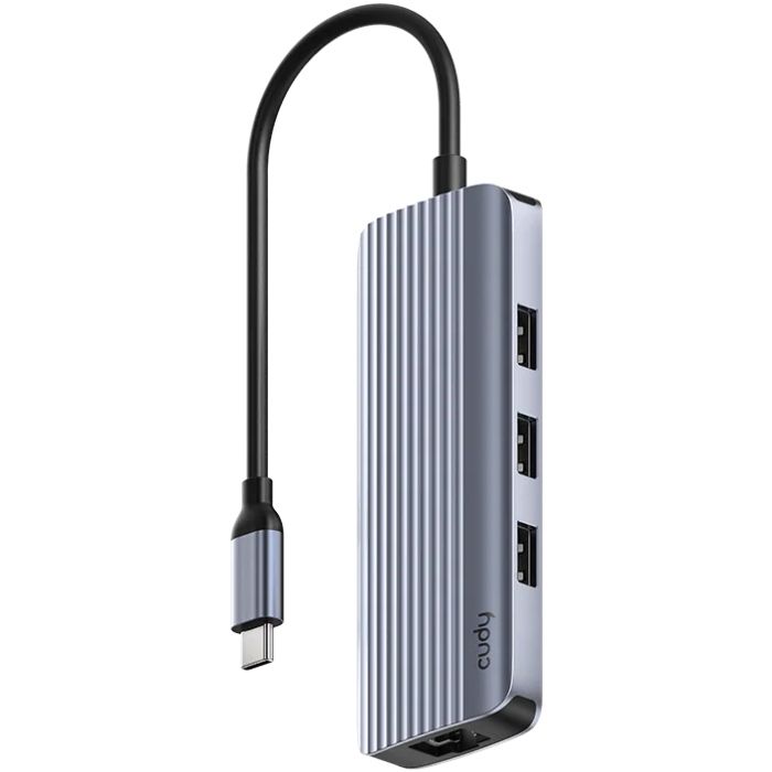 Док станція USB3.0 Type-C --> HDMI 4K60Hz/USB-C/1хUSB-A 3.0 5 Гбіт/с, 2хпередачі даних USB-A 2.0 Cud (UH606)