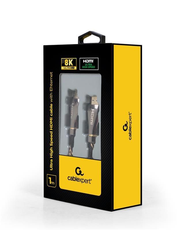 Кабель Cablexpert HDMI - HDMI V 2.1 (M/M), 1 м, чорний коробка (CCBP-HDMI8K-1M)