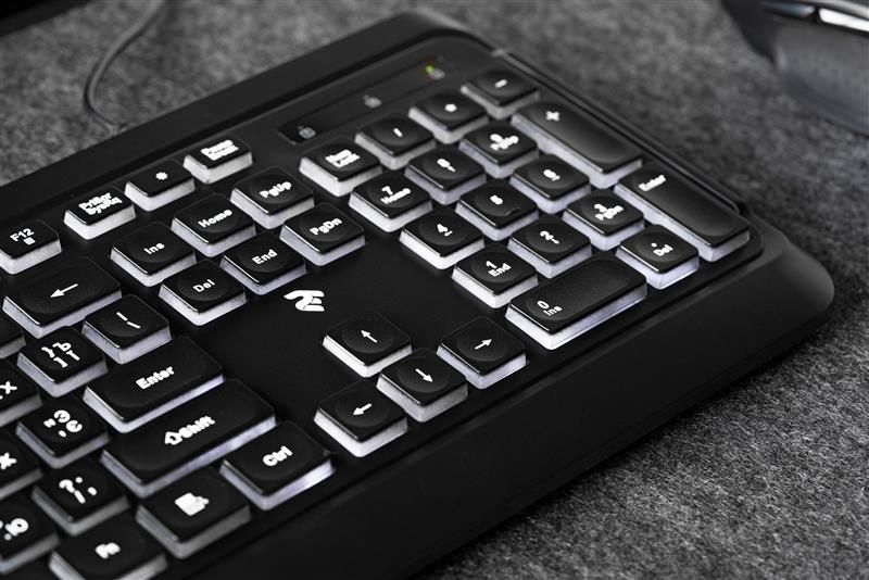 Клавиатура 2E KS120 White Backlight EN/UK Black (2E-KS120UB_UA)