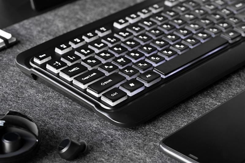Клавиатура 2E KS120 White Backlight EN/UK Black (2E-KS120UB_UA)