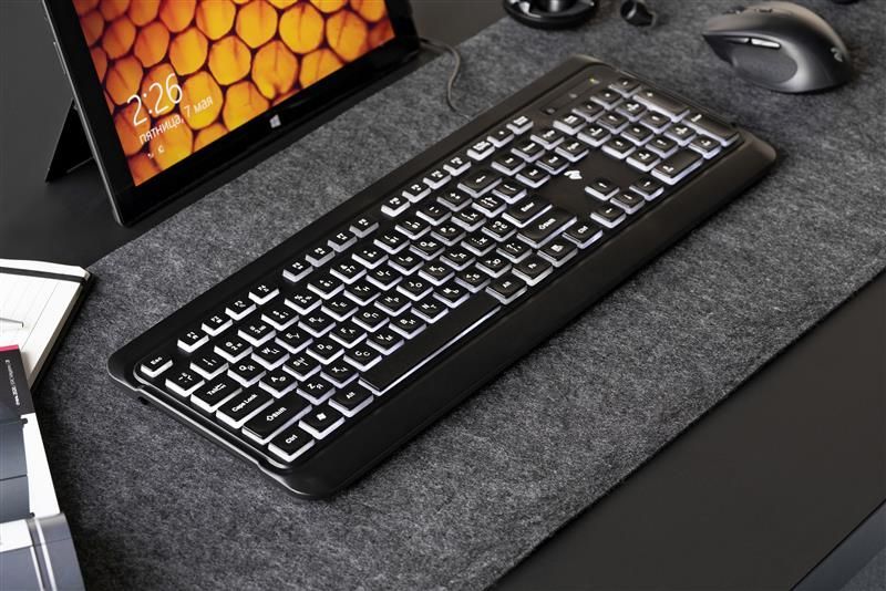 Клавиатура 2E KS120 White Backlight EN/UK Black (2E-KS120UB_UA)