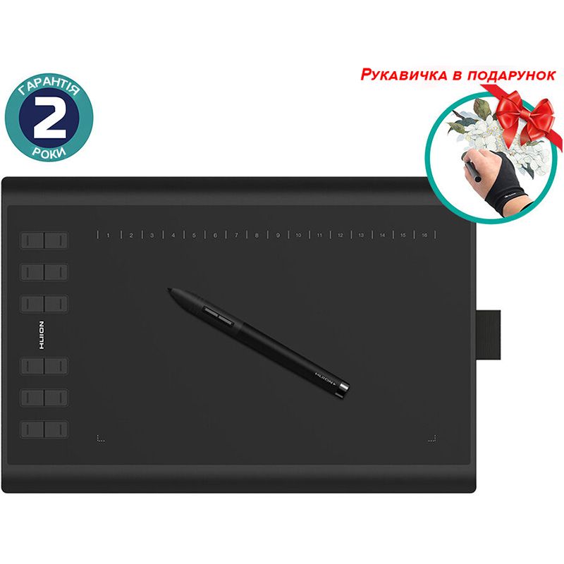 Графічний планшет Huion New 1060Plus + рукавичка (1060PLUS)