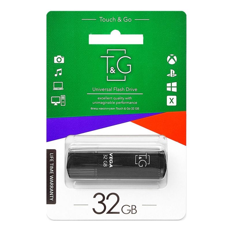 Флеш-накопитель USB 32GB T&G 121 Vega Series Black (TG121-32GBBK)