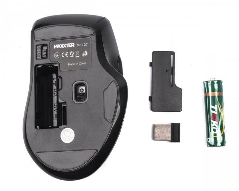 Мышь беспроводная Maxxter Black (Mr-407)