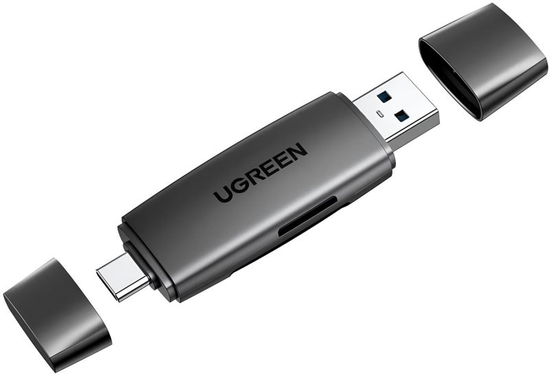 Card Reader USB-С 3.1 + USB-A 2-слота TF/SD CM304 Ugreen (80191)
