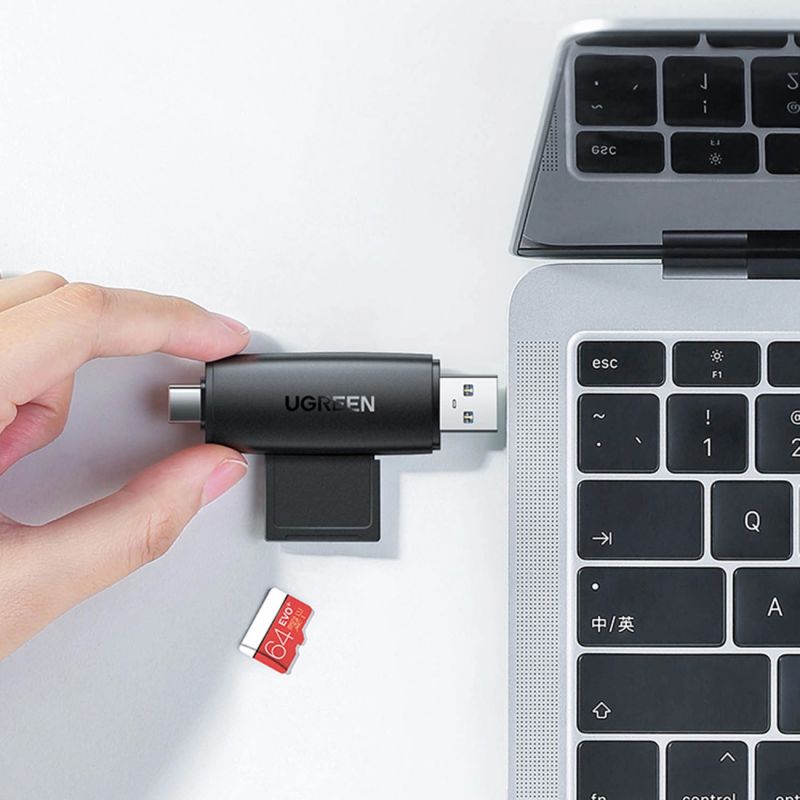 Card Reader USB-С 3.1 + USB-A 2-слота TF/SD CM304 Ugreen (80191)