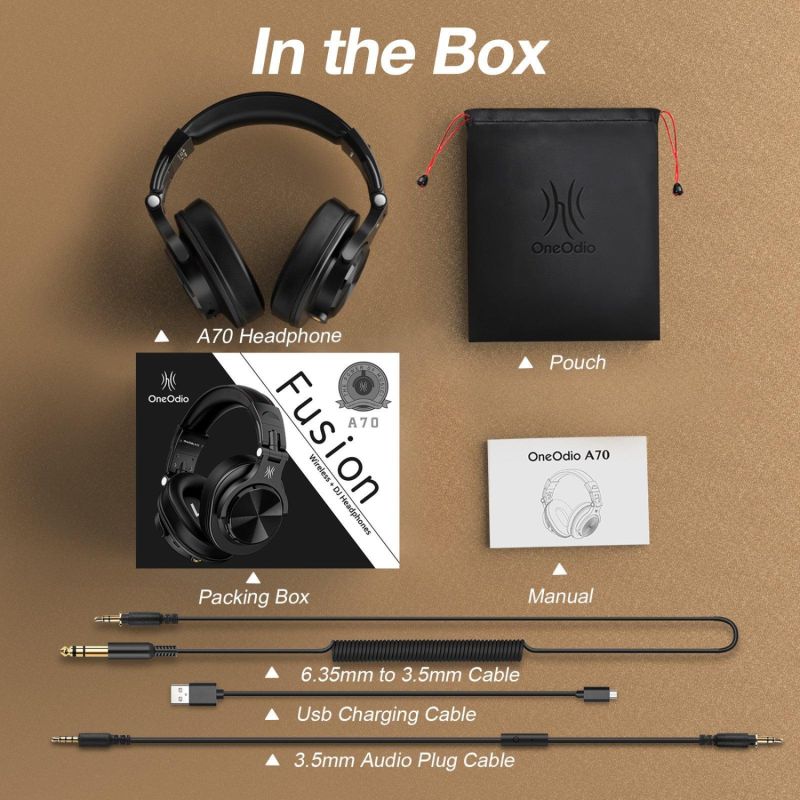 Гарнітура OneOdio Fusion A70, Bluetooth+3,5мм/6,35мм, Black (A70 Black)