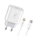 Зарядное устройство SkyDolphin SC18EL PD2.0 (1USB-С, 3A) White + кабель Lightning (MZP-000156)