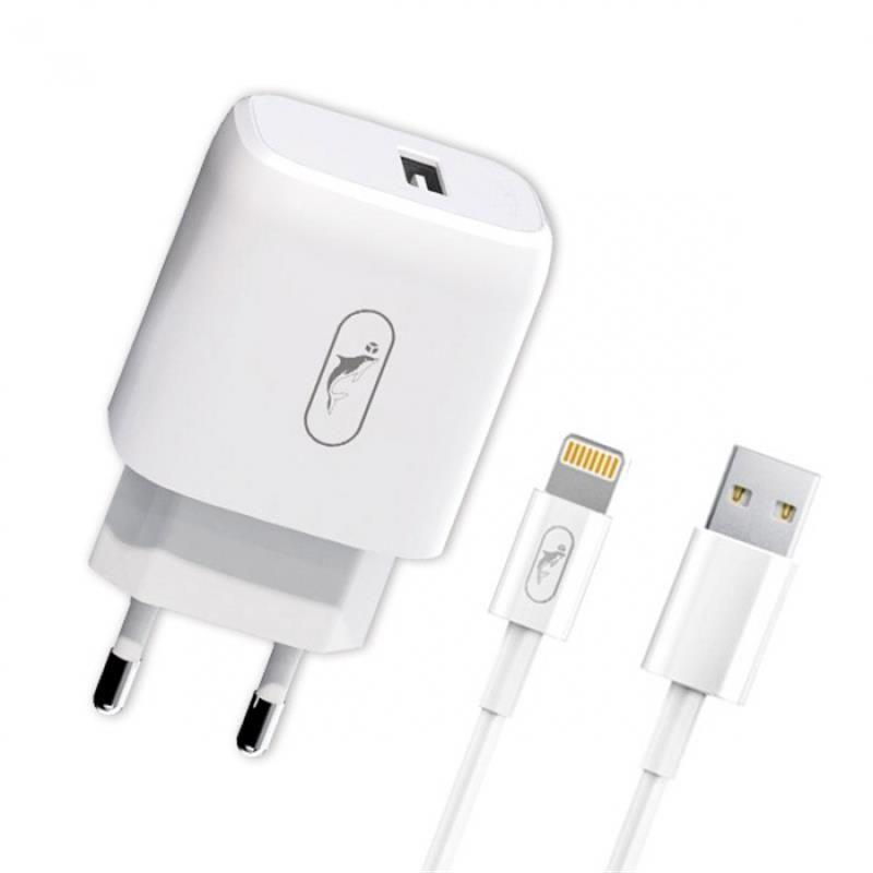 Зарядное устройство SkyDolphin SC22EL (1USB, 2.1A) White + кабель Lightning (MZP-000158)