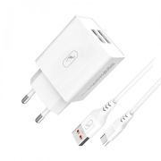 Зарядний пристрій SkyDolphin SC30T (2USB, 2.1A) White + кабель Type-C (SDMZP-000113)