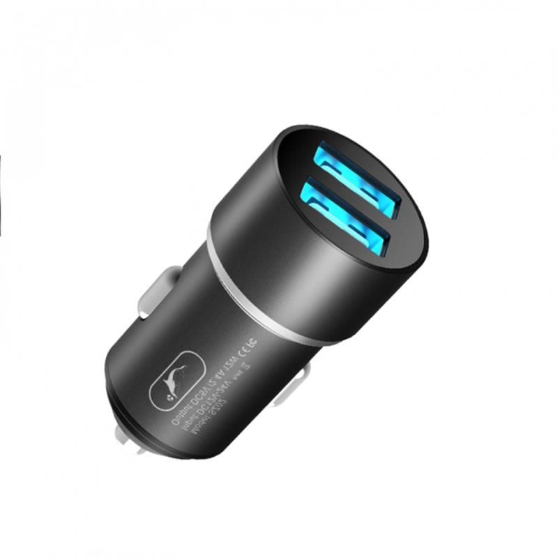 Автомобильное зарядное устройство SkyDolphin SZ02 Aluminium (2USB, 2.4A) Black (AZP-000074)