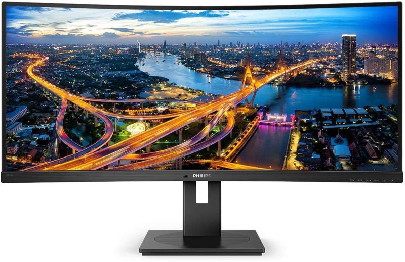 TFT 34" Philips 346B1C, VA, 3440 x 1440, HDMI, DP, USB-C, RJ45, колонки, чорний (346B1C/00)