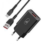 Зарядное устройство SkyDolphin SC36V (1USB, 2.4A) Black + кабель microUSB (SDMZP-000176)