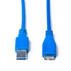Кабель Prologix для зовнішніх жорстких дисків USB-A 3.0 для USB Micro-B 3 м, 5 Гбіт/с, синій (PR-USB-P-12-30-3m) (PR-USB-P-12-30-3m_бн)