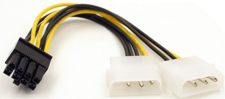 Кабель живлення для відеокарти  8pin Male to 2xMolex Female (S0107)