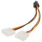 Кабель живлення для відеокарти  6-pin to 2x4-pin F Molex (S0111)