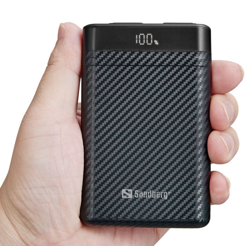 УМБ Sandberg 10000mAh 20W PD Survivor Nano Powerbank 2xUSB-C IN/OUT, IPX8 (421-32)