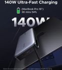 УМБ Ugreen 25000mAh 165W PD3.1/QC, USB-A,USB-С IN/OUT, with built in 2xUSB-C cables (PB552) Gray (55995B)
