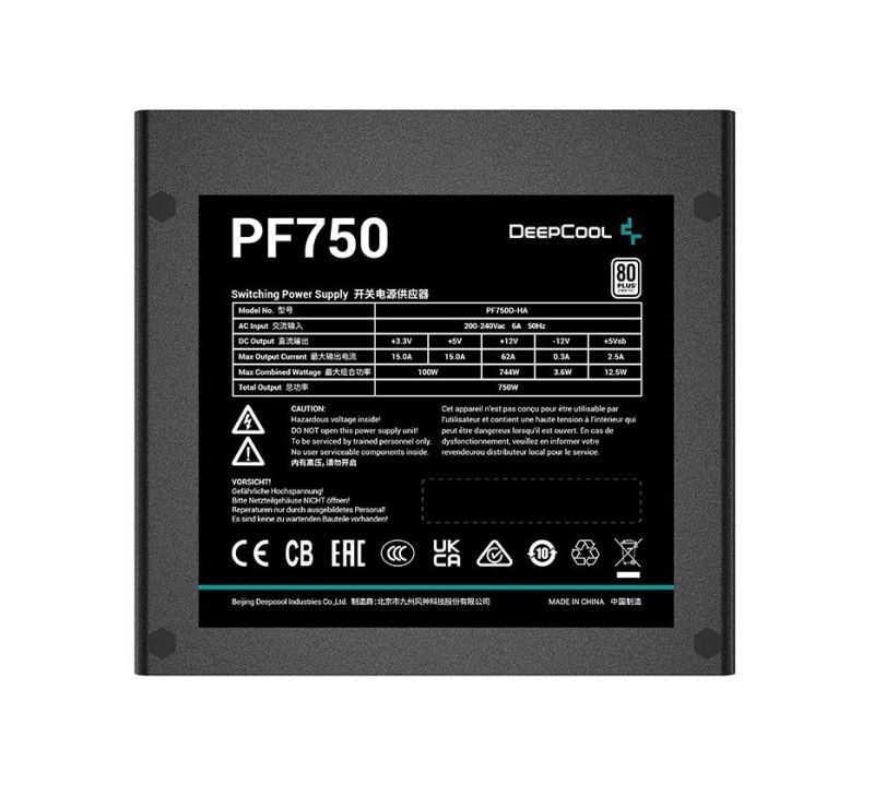 Блок питания DeepCool PF750 750W (R-PF750D-HA0B-EU)
