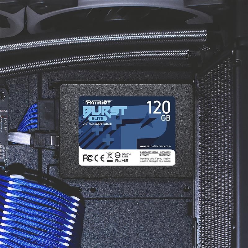 Накопитель SSD  120GB Patriot Burst Elite 2.5" SATAIII TLC (PBE120GS25SSDR)