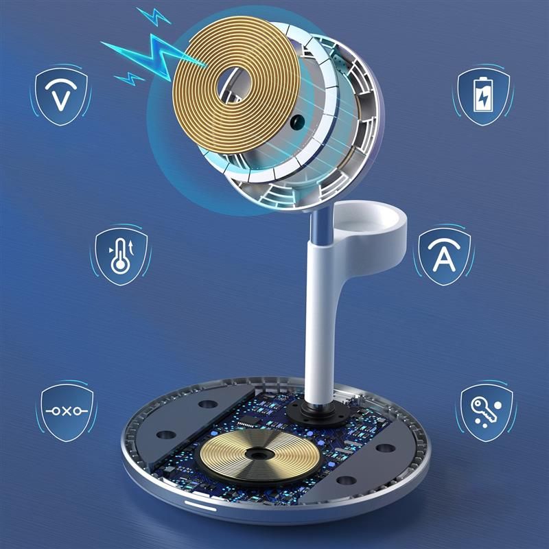 Магнитное беспроводное зарядное устройство Choetech 3in1 Magnetic wireless charger station for iPhone (T586-F)