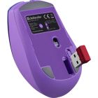 Мишка Defender Mystery MM-301, бездротова Bluetooth+2.4G, 1600 dpi., 4кн., 500mAh,  LED, фіолетова (52301)