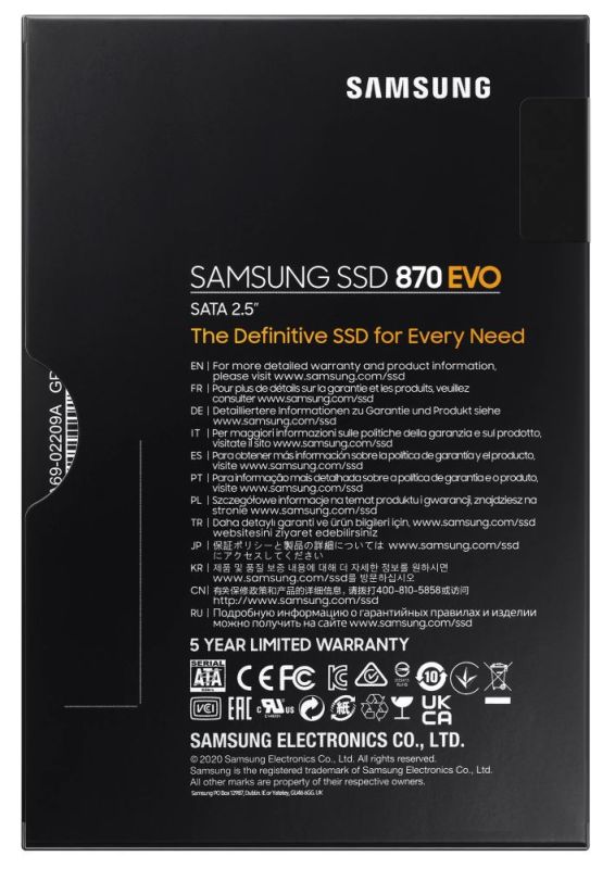 Накопитель SSD  500GB Samsung 870 EVO 2.5" SATAIII MLC (MZ-77E500B/EU)