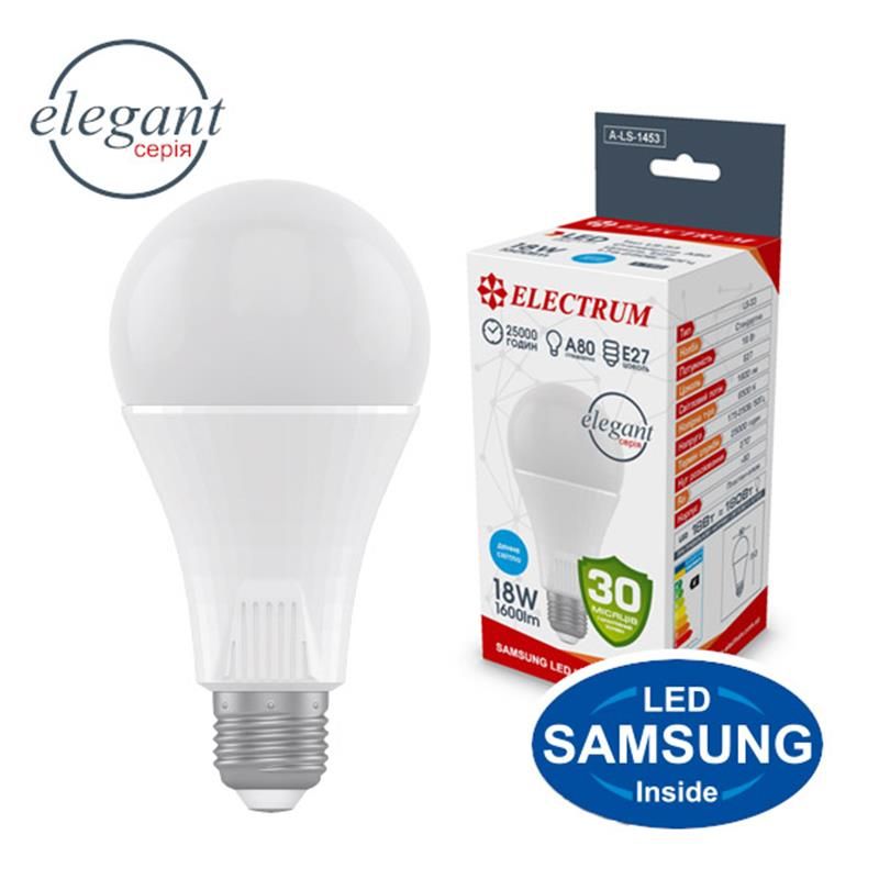Лампа светодиодная стандартная Electrum 18W E27 6500K (A-LS-1453)