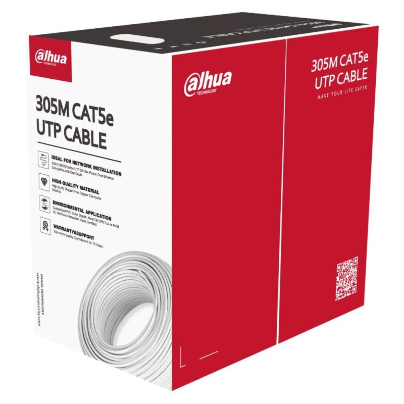 Кабель витая пара Dahua UTP CAT5e 305 м (0.5 мм) (DH-PFM920I-5EU-U)