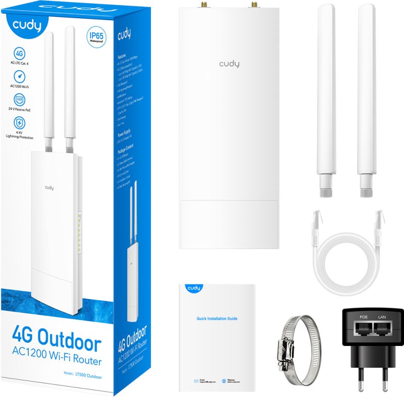 Маршрутизатор Cudy LT500 Outdoor, 4G LTE Cat 4 AC1200 Wi-Fi Router (LT500 Outdoor)