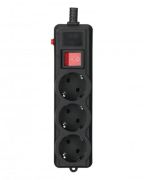 Фільтр живлення Gembird Pro 3 розетки, 1.8м, чорний (SPG3-G-6B-PRO)