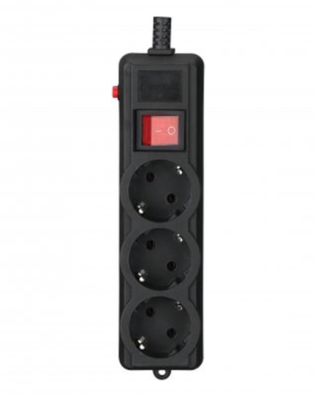 Фільтр живлення Gembird Pro 3 розетки, 1.8м, чорний (SPG3-G-6B-PRO)