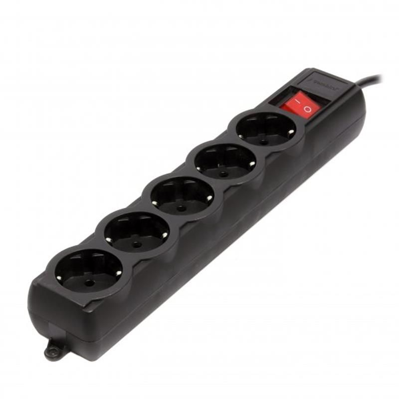 Фільтр живлення Gembird Pro 5 розеток, 1.8м, чорний (SPG5-G-6B-PRO)