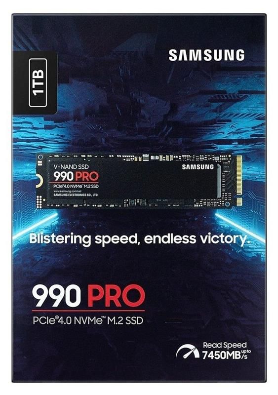 Накопичувач SSD 1ТB Samsung 990 PRO M.2 2280 PCIe 4.0 x4 NVMe V-NAND TLC (MZ-V9P1T0BW)