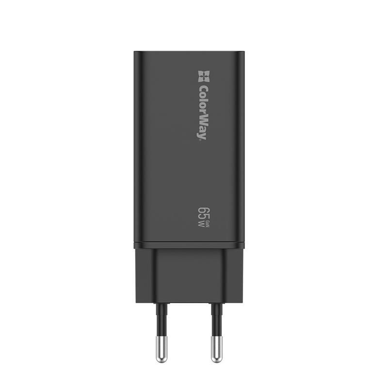 Сетевое зарядное устройство ColorWay GaN3 Pro Power Delivery (2USB Type-C PDx3A;1USBx3A) Black (CW-CHS039PD-BK)