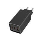 Сетевое зарядное устройство ColorWay GaN3 Pro Power Delivery (2USB Type-C PDx3A;1USBx3A) Black (CW-CHS039PD-BK)