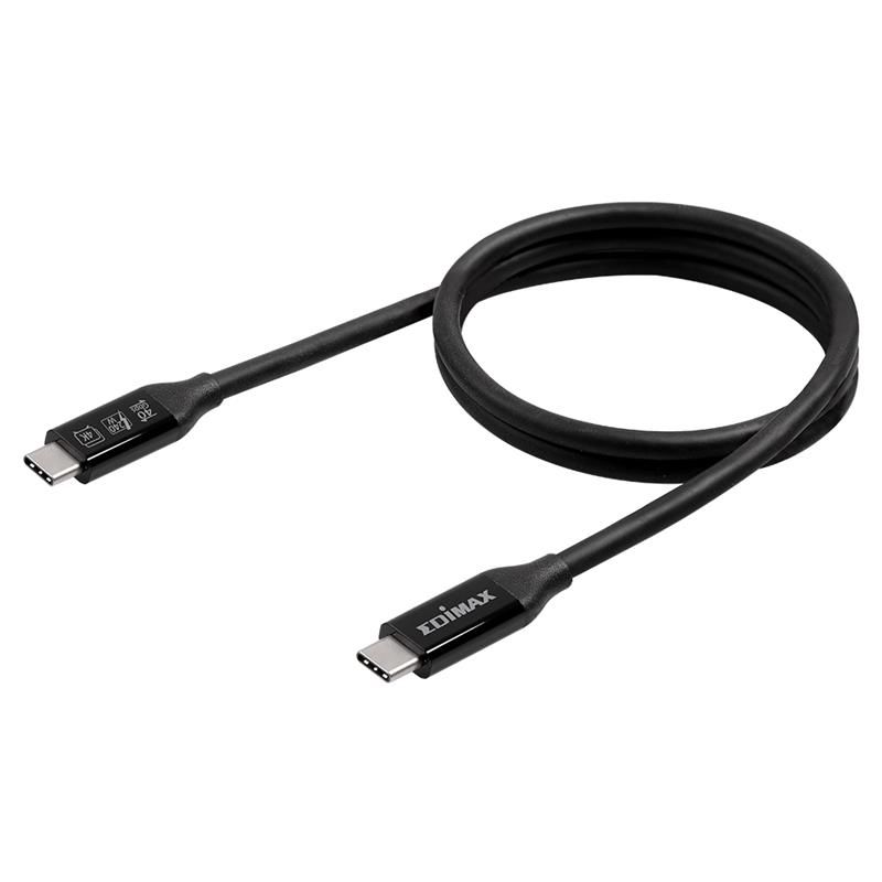 Кабель Edimax UC4 V2 USB Type-C - USB Type-C (M/M), Thunderbolt 3, 240 W, 20 V, 5 A Max, 1 м, Black (UC4-010TB) (UC4-010TB V2)