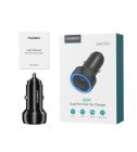 Автомобильное зарядное устройство Choetech (1USB Type C; 1USB) 60W PD3.0 QC3.0 Black (TC0014)