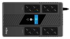 ИБП NJOY (UPCSBLS680TTOAZ01B), Lin.int., 8 x Schuko, USB, LCD, пластик (Token 800)