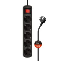 Фільтр живлення СolorWay 5 розеток, 2м, Black (CW-PSEA52BK)