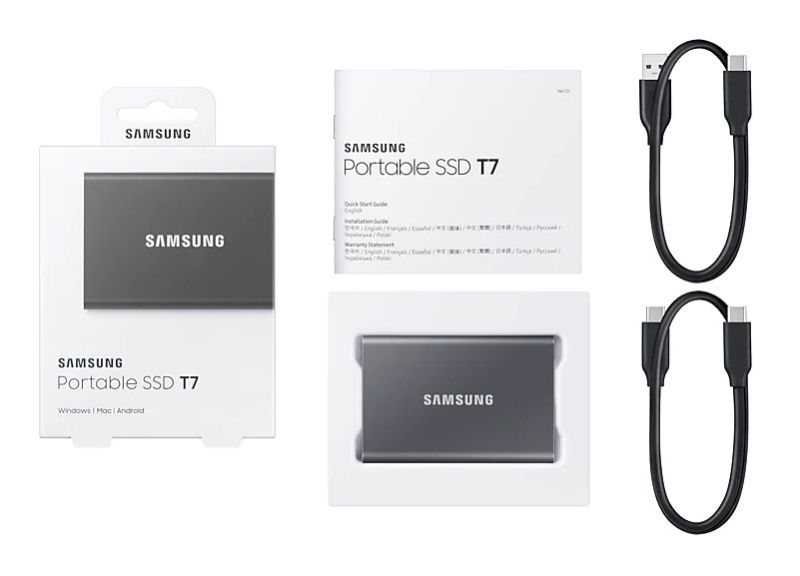 Накопитель внешний SSD 2TB Samsung T7 Titan Gray (MU-PC2T0T/WW)