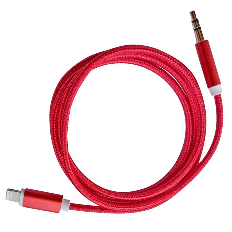 Кабель AUX Lightning - TRS Audio M/M 1м Red (S0970)