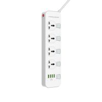 Фільтр живлення ProLogix Premium 2.5 кВт, 4 розетки, 4 USB, 2 м, з вимикачами, білий (PR-SC4408W)