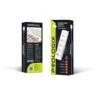 Фільтр живлення ProLogix Premium 2.5 кВт, 4 розетки, 4 USB, 2 м, з вимикачами, білий (PR-SC4408W)
