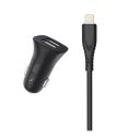 Автомобильное зарядное устройство SkyDolphin SZ09L (2USB, 3.4A) Black + кабель Lightning (AZP-000109)