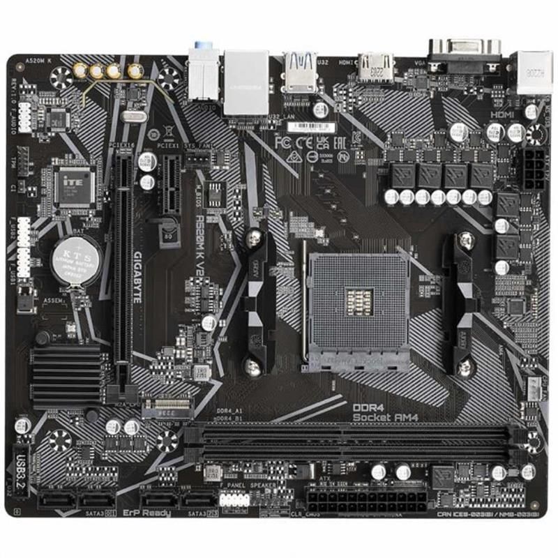 Материнська плата Gigabyte Socket AM4 (A520M K V2)