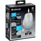 Мишка Defender Stix GM-009, бездротова, 7кн. 3200 dpi, 500 мАh, біла (52009)