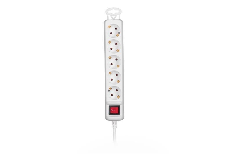 Фильтр питания 2E 5хSchuko, 1.5 м, белый (2E-U05ESM1.5)