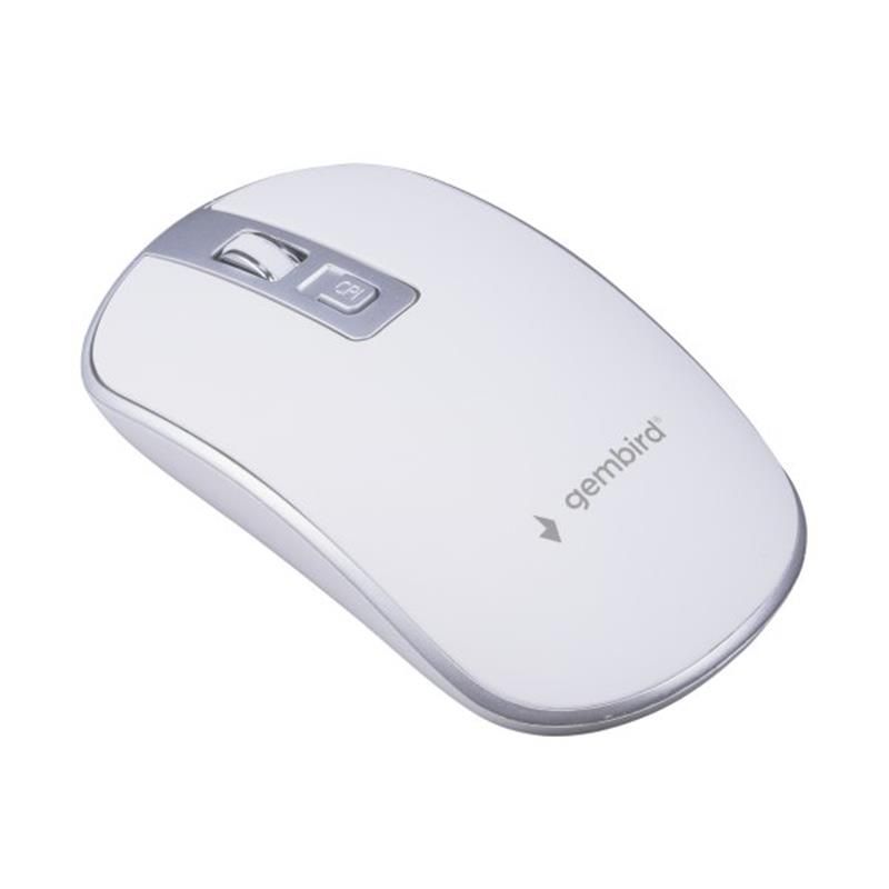 Мышь беспроводная Gembird White/Silver (MUSW-4B-06-WS)